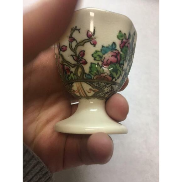 VINTAGE Coalport CHINA Indian Tree Pattern SET OF TWO Egg Cups ROUND Base - Picture 6 of 8
